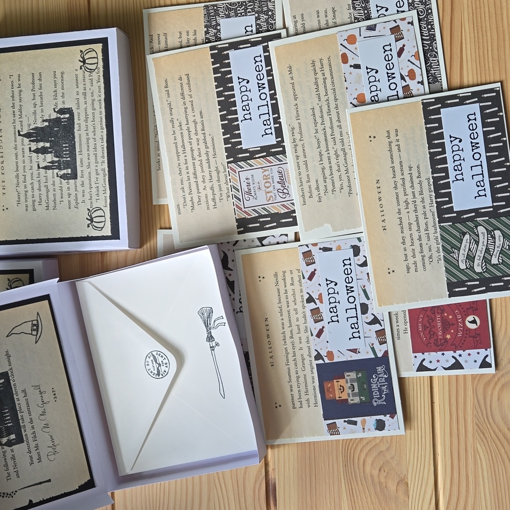 Handmade Harry Potter Themed Halloween Boxed Cards Set